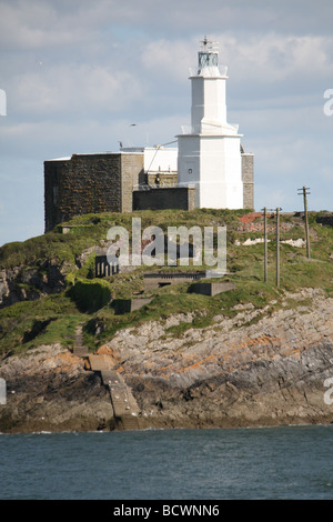 light house in the Mumbles, Swansea in South wales Stock Photo