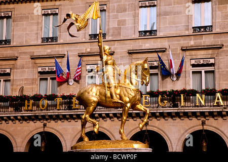 Gilded statue of Joan of Arc, Paris, France Stock Photo