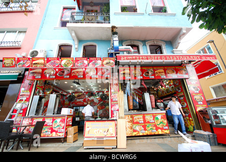 ISTANBUL, TURKEY. Kebab shops on Divan Yolu in Sultanahmet district. 2009. Stock Photo