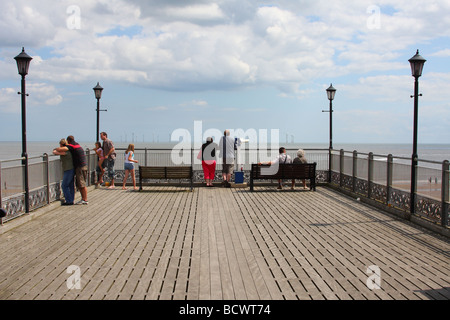 Holidaymakers on Skegness Pier, Lincolnshire, England, U.K. Stock Photo