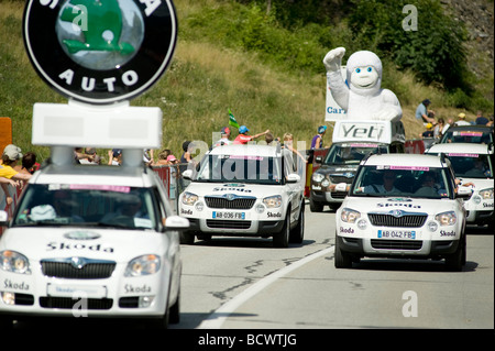 Le Tour de France 2009 Caravane entering Bourg St Maurice for the 16th stage Stock Photo