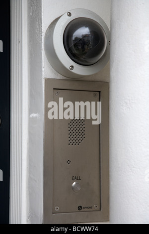 security camera and door entry buzzer and intercom Stock Photo
