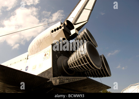 SRB solid rocket boosters on space shuttle Kennedy Space Center Visitors Complex Cape Canaveral, Florida Stock Photo