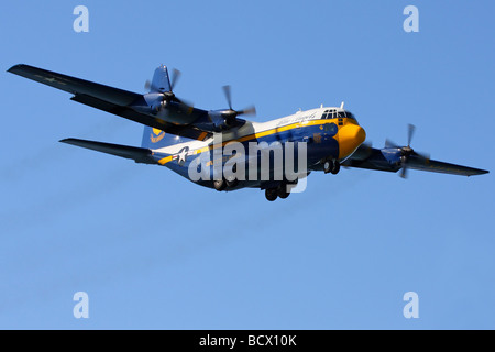 Blue Angels' C-130 Hercules 'Fat Albert' in Flight Stock Photo