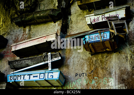 The famous hanging coffins of Sagada in the Philippines Stock Photo