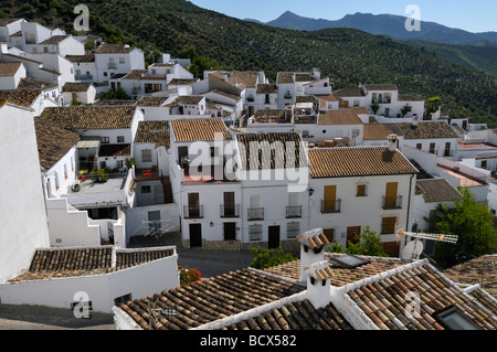 Houses in The White Village of Zahara de la Sierra Andalusia Spain Stock Photo