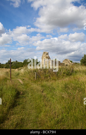 Remains of St Peter's Church, Stanton Low, Milton Keynes, c1100, sole relic of the ancient village of Stanton Low Stock Photo