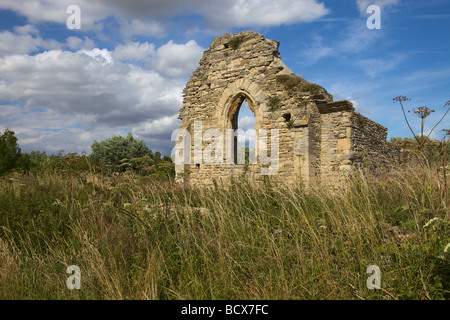 Remains of St Peter's Church, Stanton Low, Milton Keynes, c1100, sole relic of the ancient village of Stanton Low Stock Photo