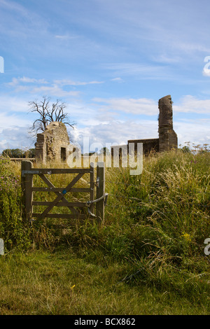 Remains of St Peter's Church, Stanton Low, Milton Keynes, c1100, sole relic of the ancient village of Stanton Low Stock Photo