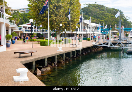 Quayside at Nelson Bay Marina Port Stephens New South Wales Australia Stock Photo