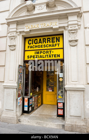 Entrance to a tobacconist shop in Vienna, Austria Stock Photo