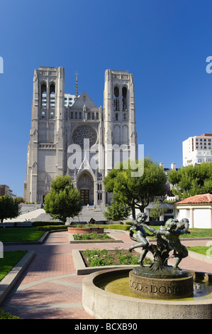 Usa California San Francisco Grace Cathedral Stock Photo