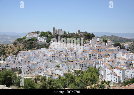View of pretty Andalucian town of Casares, Costa del Sol, Malaga Province, Andalusia, Spain Stock Photo