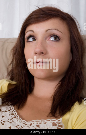 portrait moody teenage girl Stock Photo