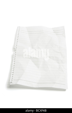Creased Lined Paper Stock Photo