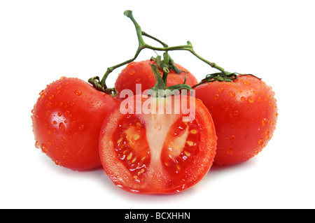 Red tomato isolated on white Stock Photo