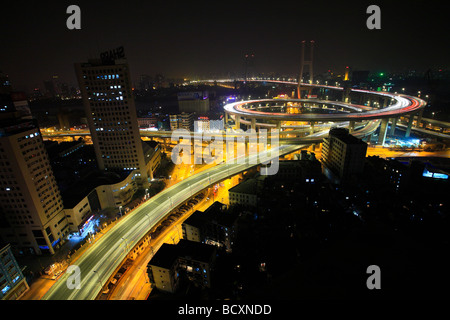 Nanpu Bridge,Shanghai,China Stock Photo