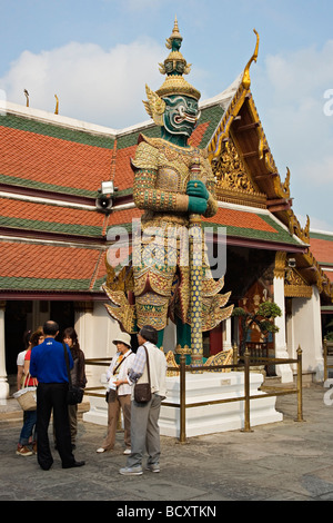 Tourist inside the Grand Palace in Bangkok Thailand Stock Photo