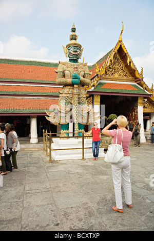 Tourist inside the Grand Palace in Bangkok Thailand Stock Photo