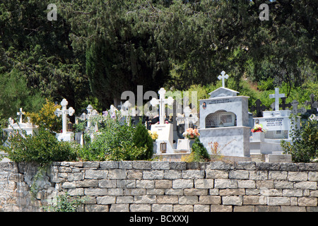 View of a cemetary in a Cypriot village Stock Photo