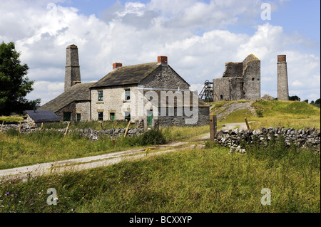 The old Magpie Mine, which mined lead, in the Peak District National Park, Derbyshire Stock Photo