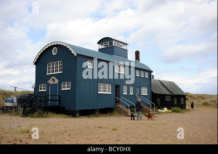 The old disused lifeboat station at Blakeney Point on the North Norfolk coast UK Stock Photo