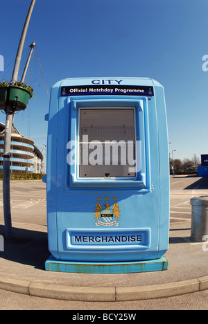 Programme booth at Manchester City Football Club UK Stock Photo - Alamy
