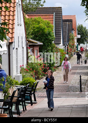 Street in the Town of Wyk on the North Frisian Island of Fohr Germany Stock Photo