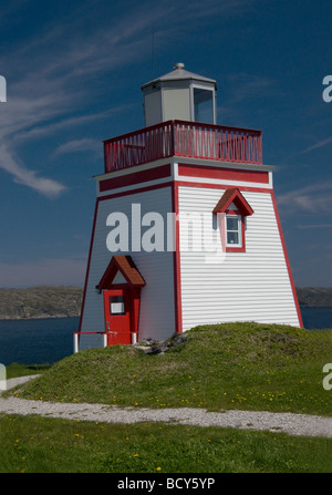 Lighthouse at St Anthony harbour Stock Photo