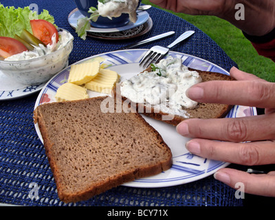 North Frisian Food Herring Mayonaise Salad Stock Photo