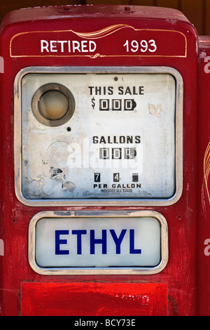 Historic gas pump retired in 1993 NEVADA Stock Photo