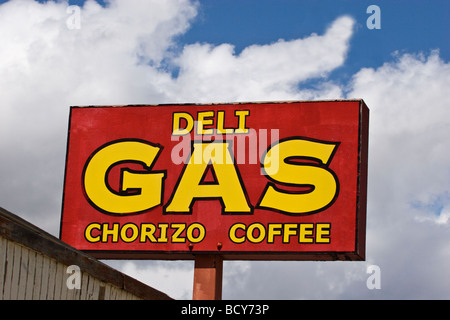 Abondoned gas station sign NEVADA Stock Photo