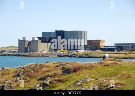 Wylfa nuclear power plant Anglesey North Wales Stock Photo