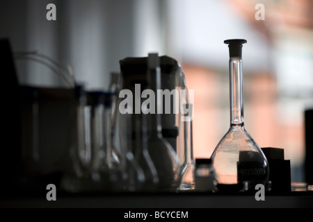 Glass beakers Stock Photo