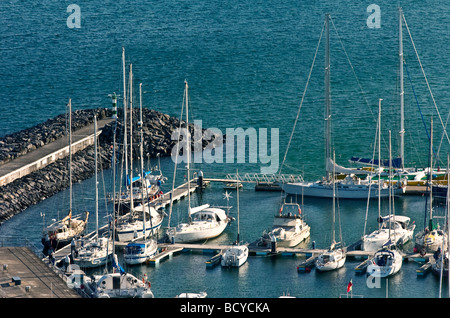 Marina at Praia da Vitoria in Azores Stock Photo