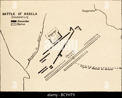 Map of The Battle of Gaugamela, 331 B C Stock Photo