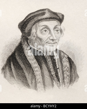 Desiderius Erasmus Roterodamus aka Desiderius Erasmus of Rotterdam,c. 1466/146 - 1536. Dutch Renaissance humanist and Catholic Christian theologian Stock Photo