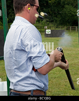 Chef Mark Gilchrist shooting a Holland and Holland shotgun at The CLA Game Fair held at Belvoir Castle Stock Photo