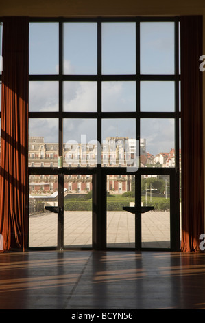 Biarritz Casino Municipal inside. The 'Hotel du Palais' through the window Stock Photo