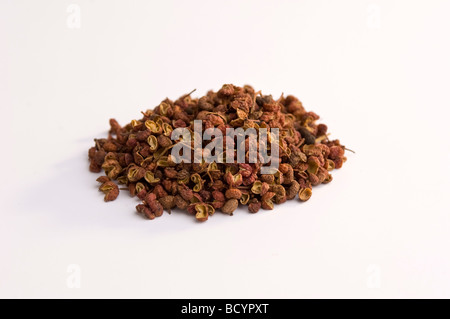 Sichuan pepper on a white background Stock Photo