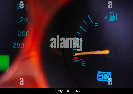Close up of a fuel gauge Stock Photo