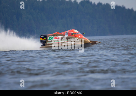 From F1 Powerboat World Championship in Lahti Finland 12-13  june 2009. Driver Valerio Lagiannella boat 69 Stock Photo