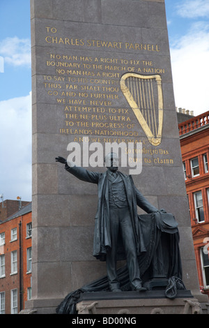 Charles Stewart Parnell monument at the end of oconnell street dublin city centre republic of ireland Stock Photo