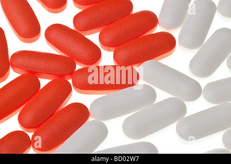 unmarked pills isolated on a white background Stock Photo