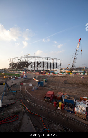 London Olympic stadium under construction April 2009 Stock Photo