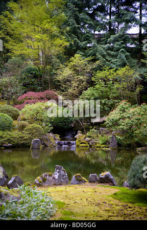 Japanese Garden in Portland Oregon Stock Photo