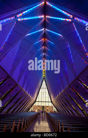 Colorado Springs Colorado The inside of the Cadet Chapel at the United States Air Force Academy Stock Photo
