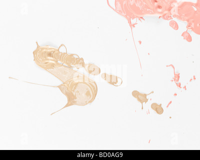 Paint splashes on a white background Stock Photo