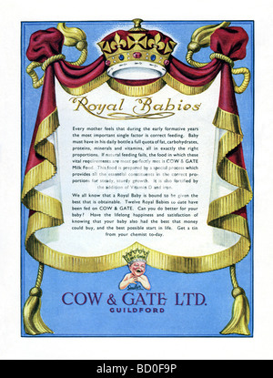 1951 advertisement for Cow & Gate milk products for babies Stock Photo