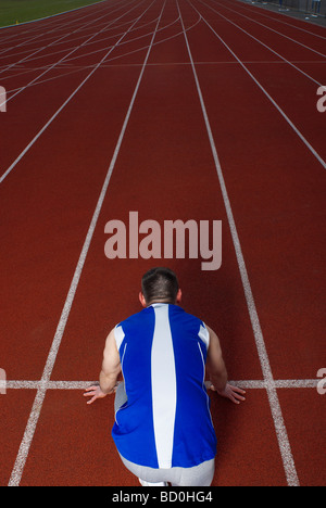Runners Back View Starting Line Runner at starting line, rear view Stock Photo - Alamy